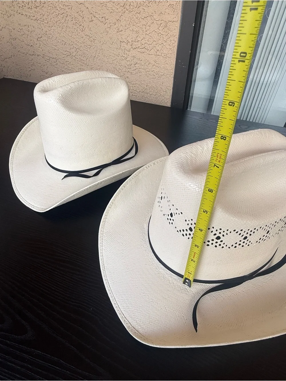 Valtierra- White Straw Western Hat with Black Band - Men Accessories- Set 2